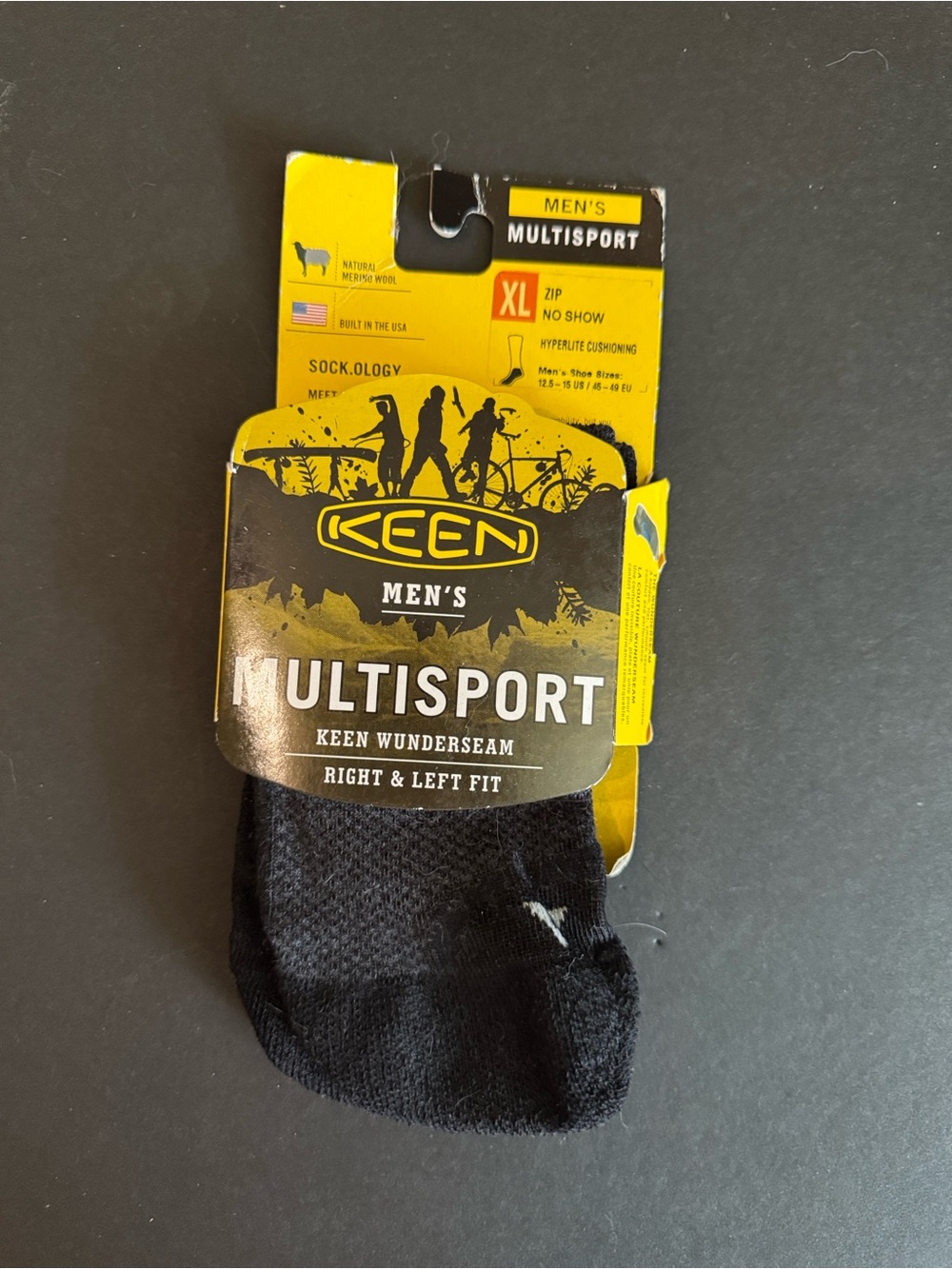 Keen Men's Black Athletic Cushioned Socks